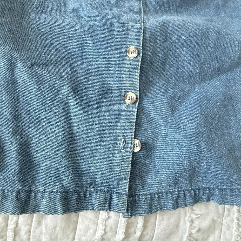 VTG Denim Maxi Skirt 14 100% Cotton Cabin Scandi Farmhouse Cottage Modest